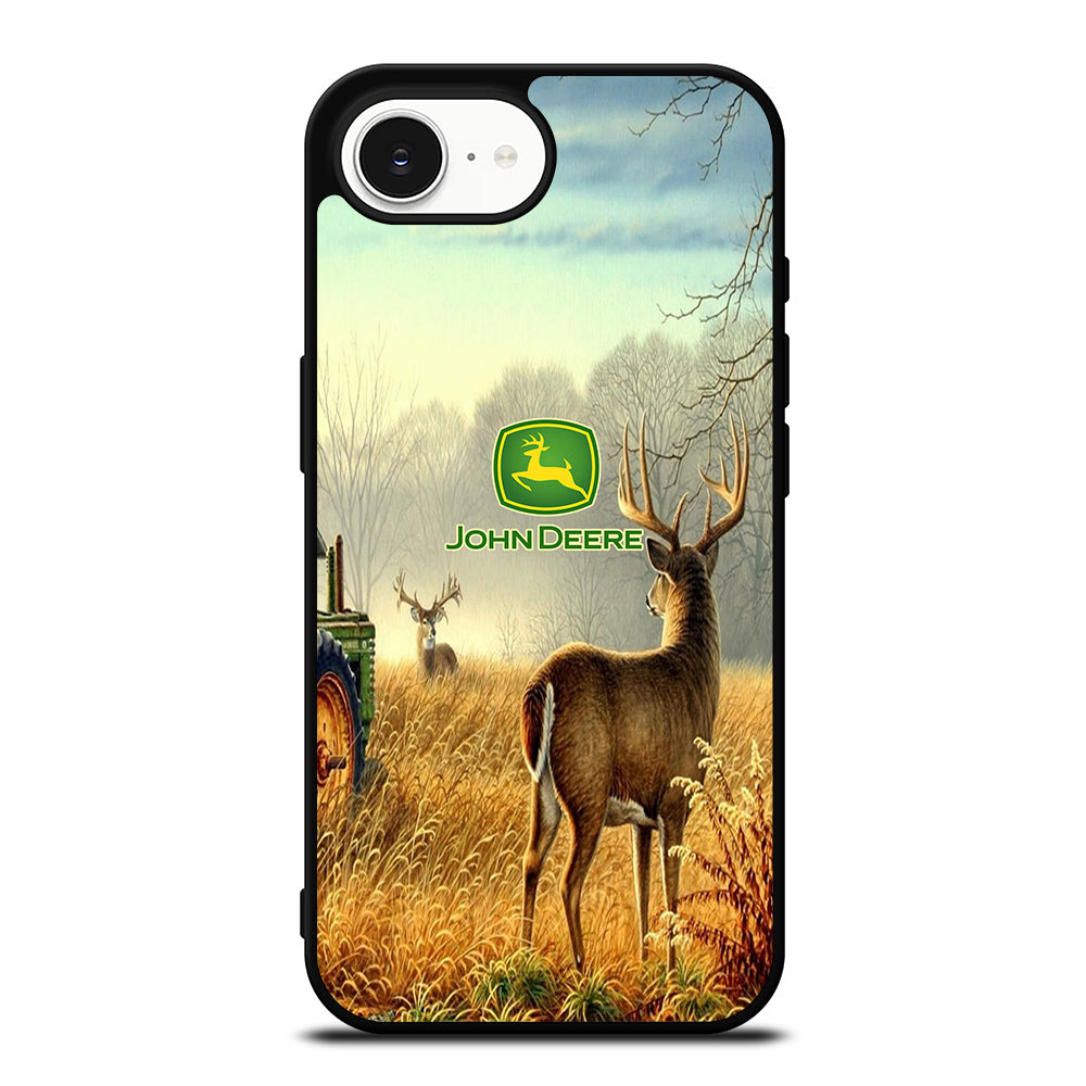 John Deere iPhone 16e case black TPU silicone rubber protective cover by Casedear