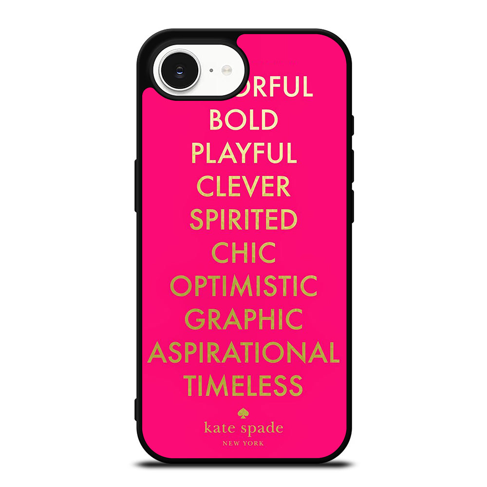 KATE SPADE NEW YORK iPhone 16e case black TPU silicone rubber protective cover by Casedear