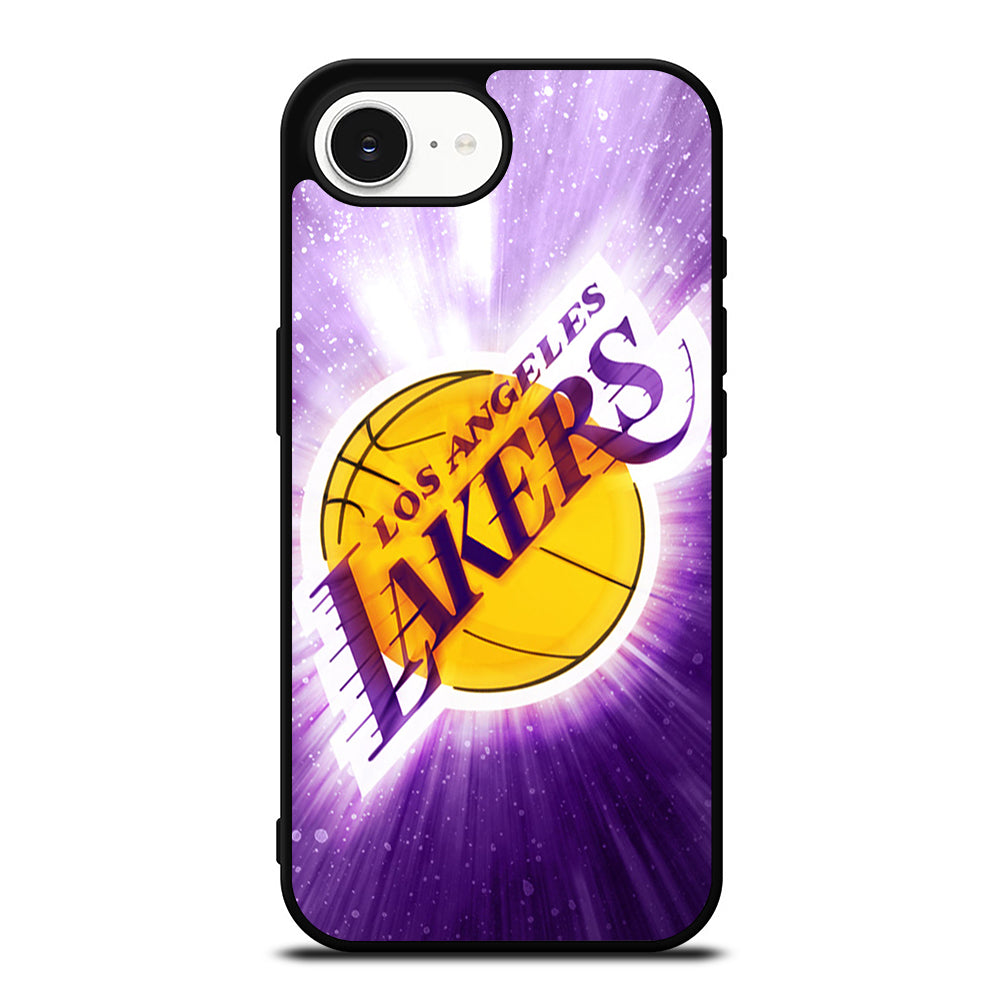 LA LAKERS iPhone 16e case black TPU silicone rubber protective cover by Casedear