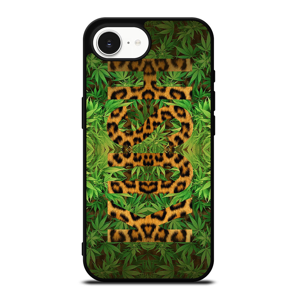 LEOPARD KUSH iPhone 16e case black TPU silicone rubber protective cover by Casedear
