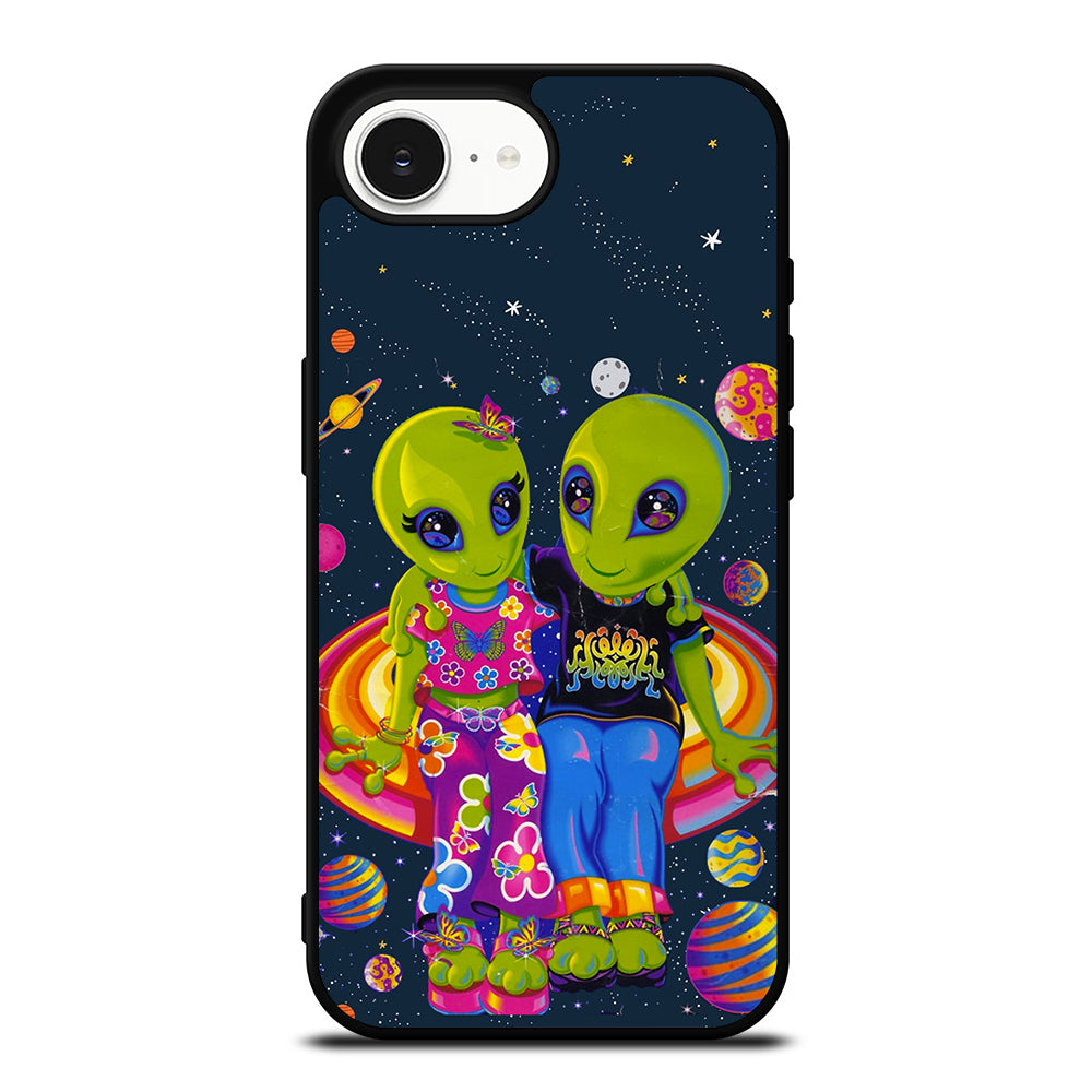 LISA FRANK ASTROBLAST SPACE iPhone 16e case black TPU silicone rubber protective cover by Casedear