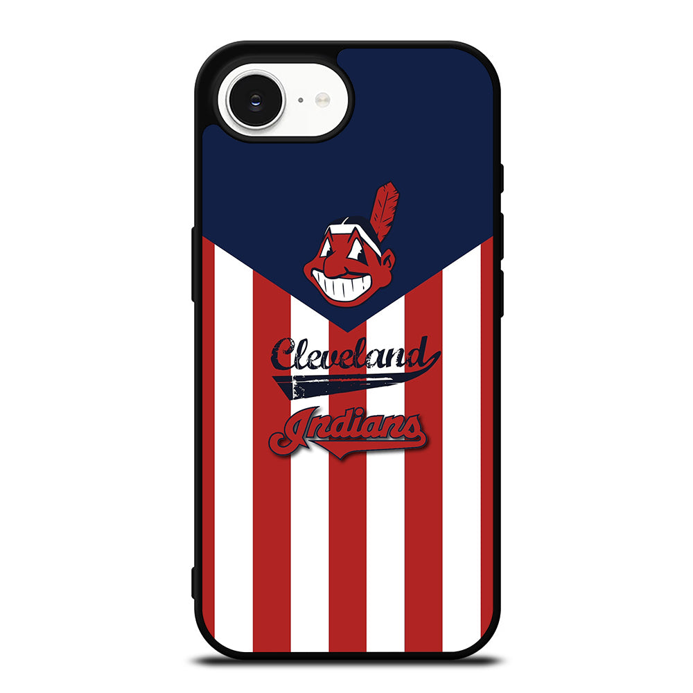 Luxury Cleveland Indians iPhone 16e case black TPU silicone rubber protective cover by Casedear