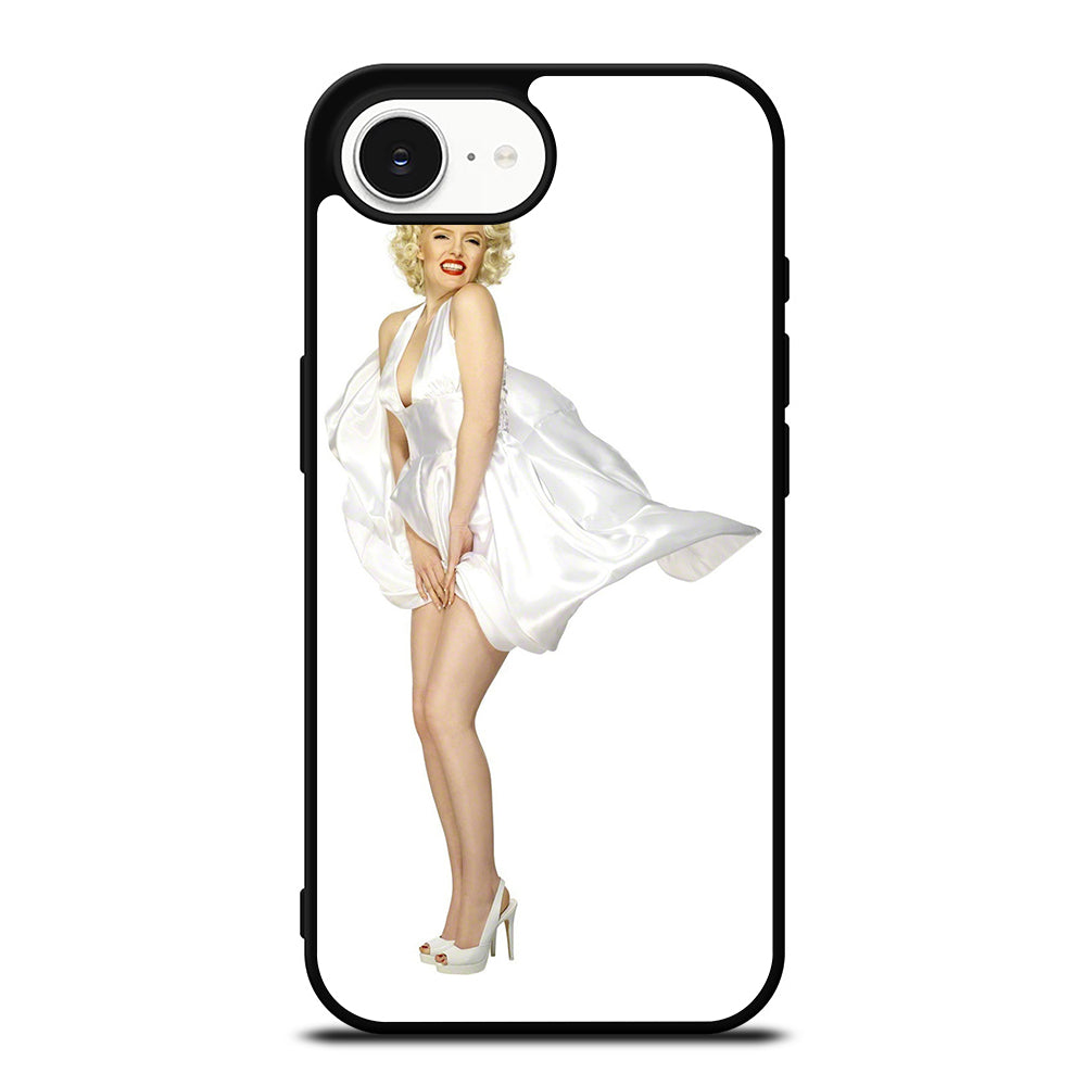 MARILYN MONROE POSE iPhone 16e case black TPU silicone rubber protective cover by Casedear