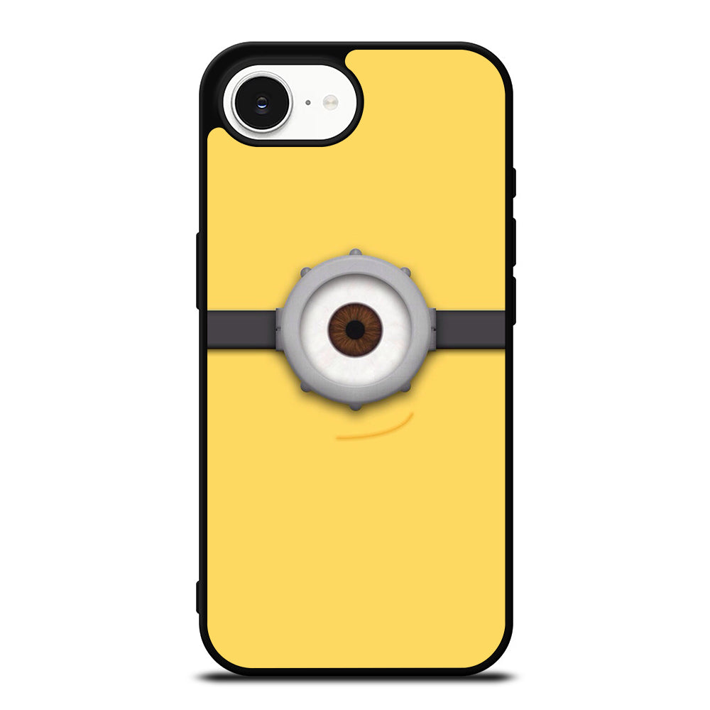 MINIONS BIG EYE iPhone 16e case black TPU silicone rubber protective cover by Casedear