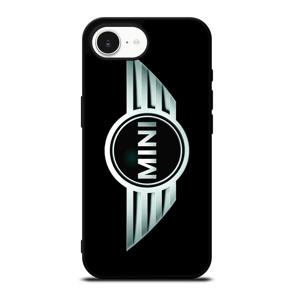 MINI COOPER LOGO BLACK LANDSCAPE iPhone 16e case black TPU silicone rubber protective cover by Casedear