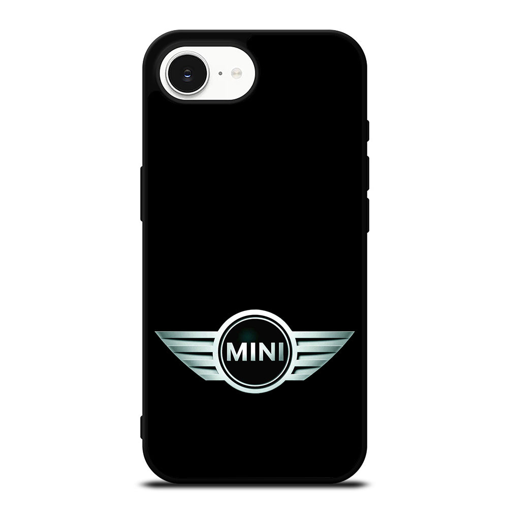 MINI COOPER LOGO BLACK iPhone 16e case black TPU silicone rubber protective cover by Casedear