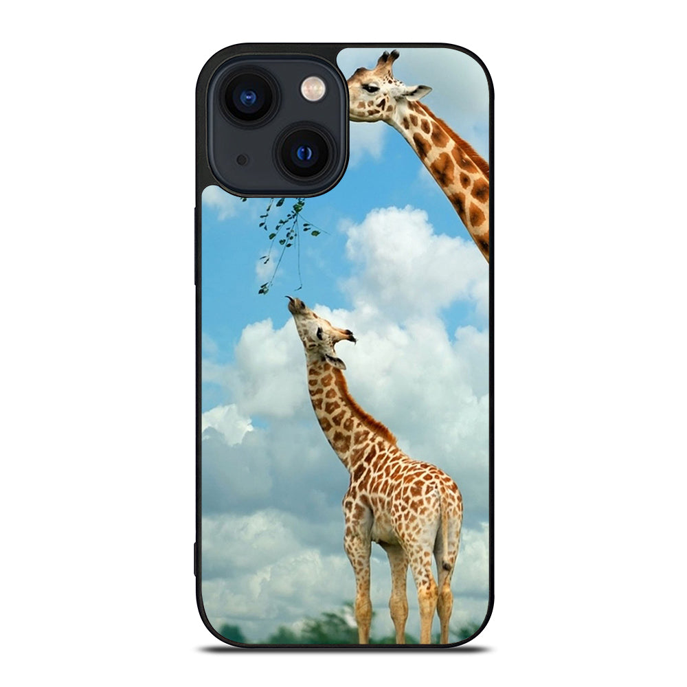 MOM AND BABY GIRAFFE EAT iPhone 14 Plus Case