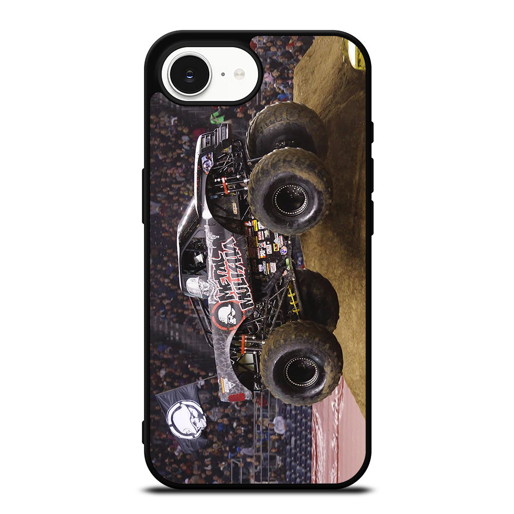 MONSTER TRUCK FLYING iPhone 16e case black TPU silicone rubber protective cover by Casedear