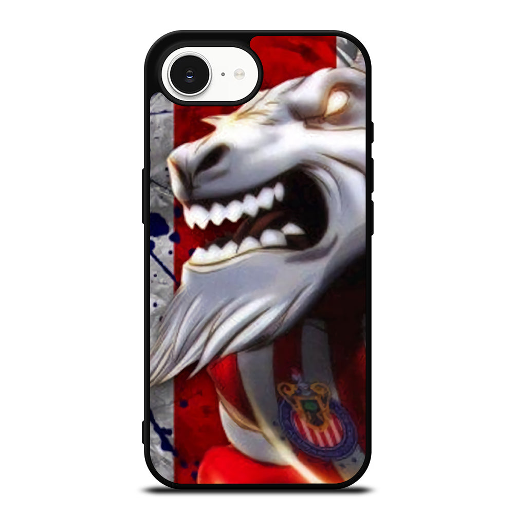 Mascot Of Chivas Gudalajara iPhone 16e case black TPU silicone rubber protective cover by Casedear