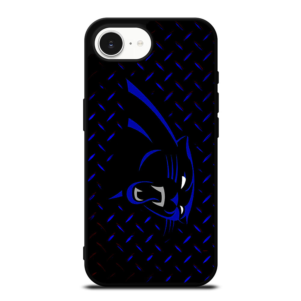 Metal Caroline Panthers iPhone 16e case black TPU silicone rubber protective cover by Casedear