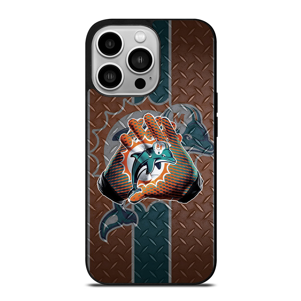 Miami Dolphins Football Gloves iPhone 14 Pro Case