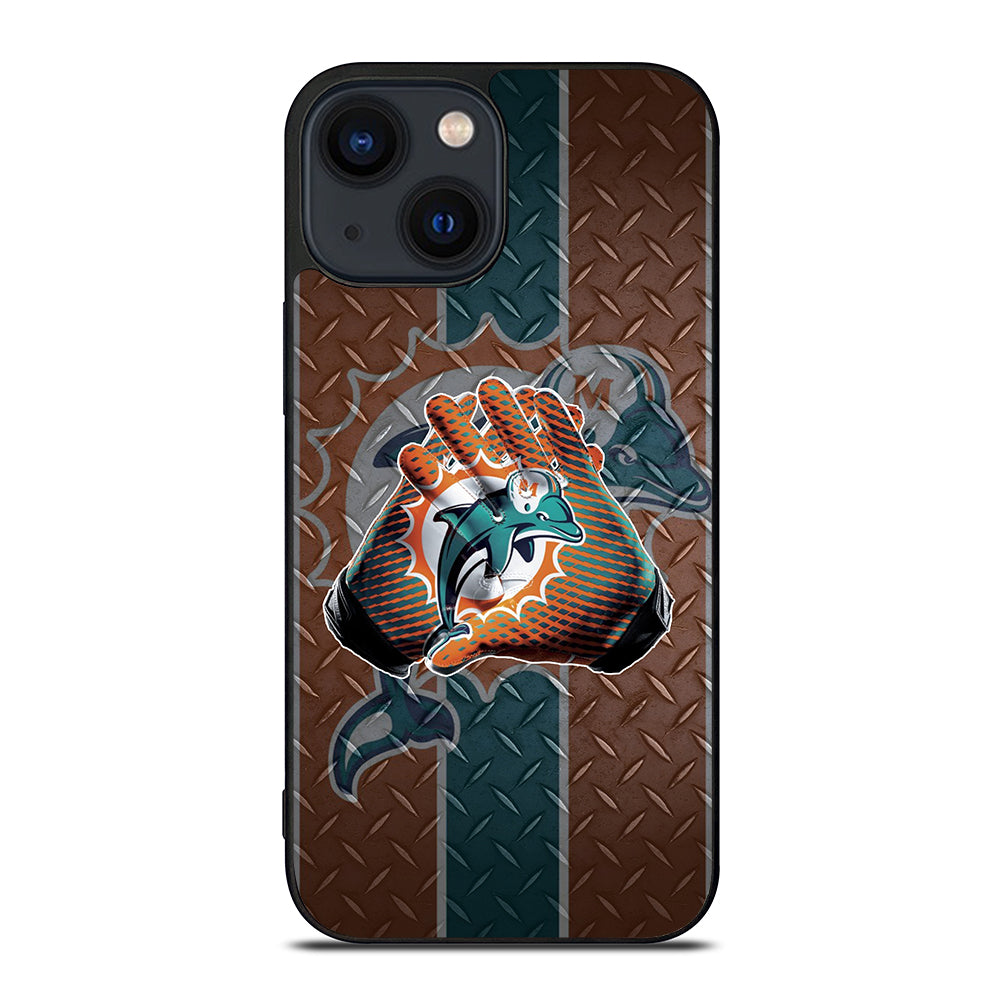 Miami Dolphins Football Gloves iPhone 14 Plus Case