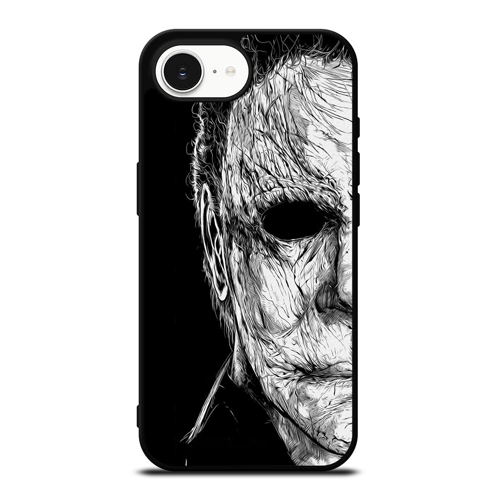 Michael Myers Halloween Half iPhone 16e case black TPU silicone rubber protective cover by Casedear