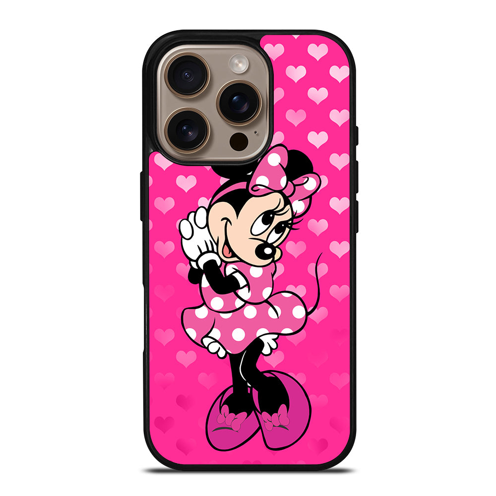 Minnie Mouse In Pink Heart iPhone 16 Pro Case