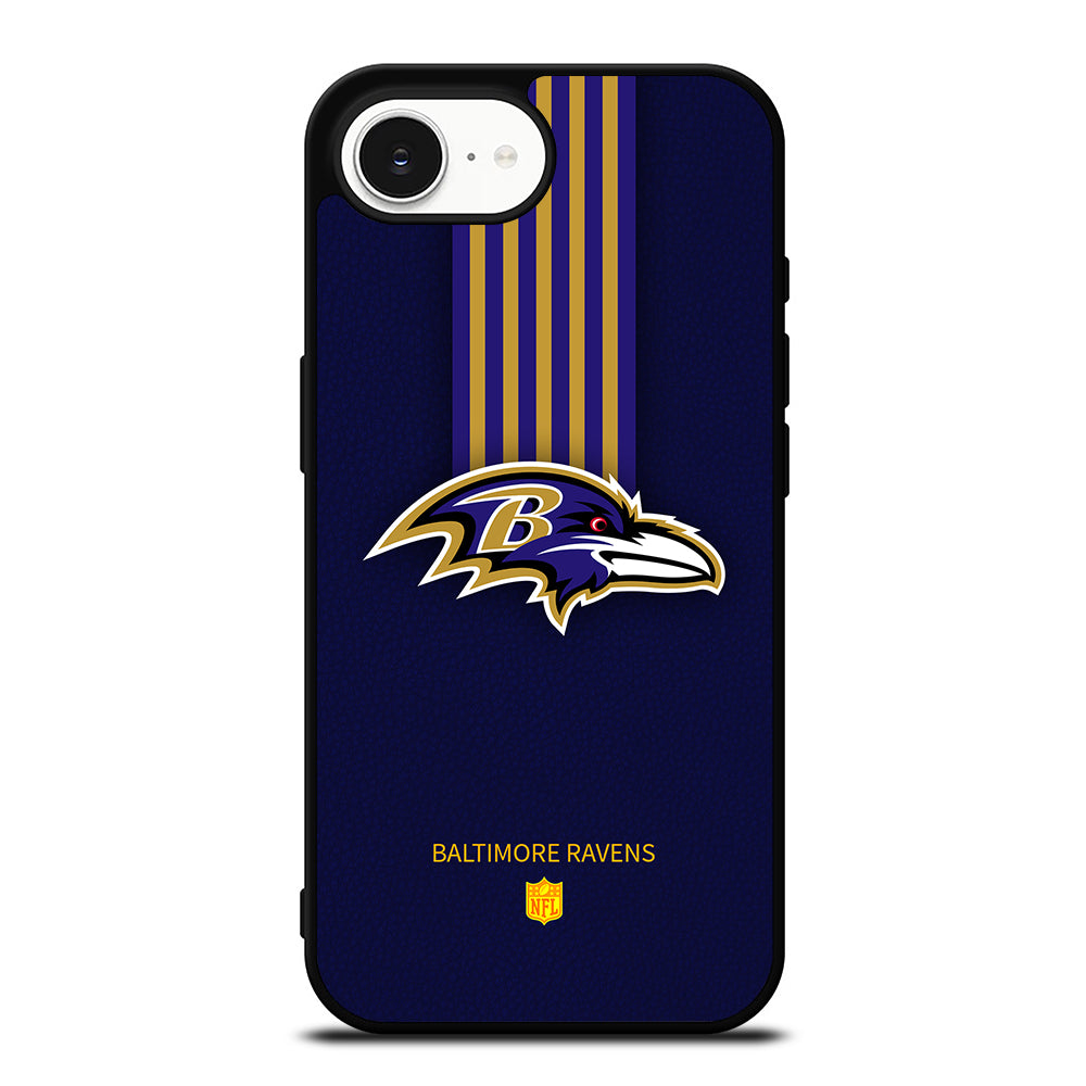 NFL Baltimore Ravens Logo iPhone 16e case black TPU silicone rubber protective cover by Casedear