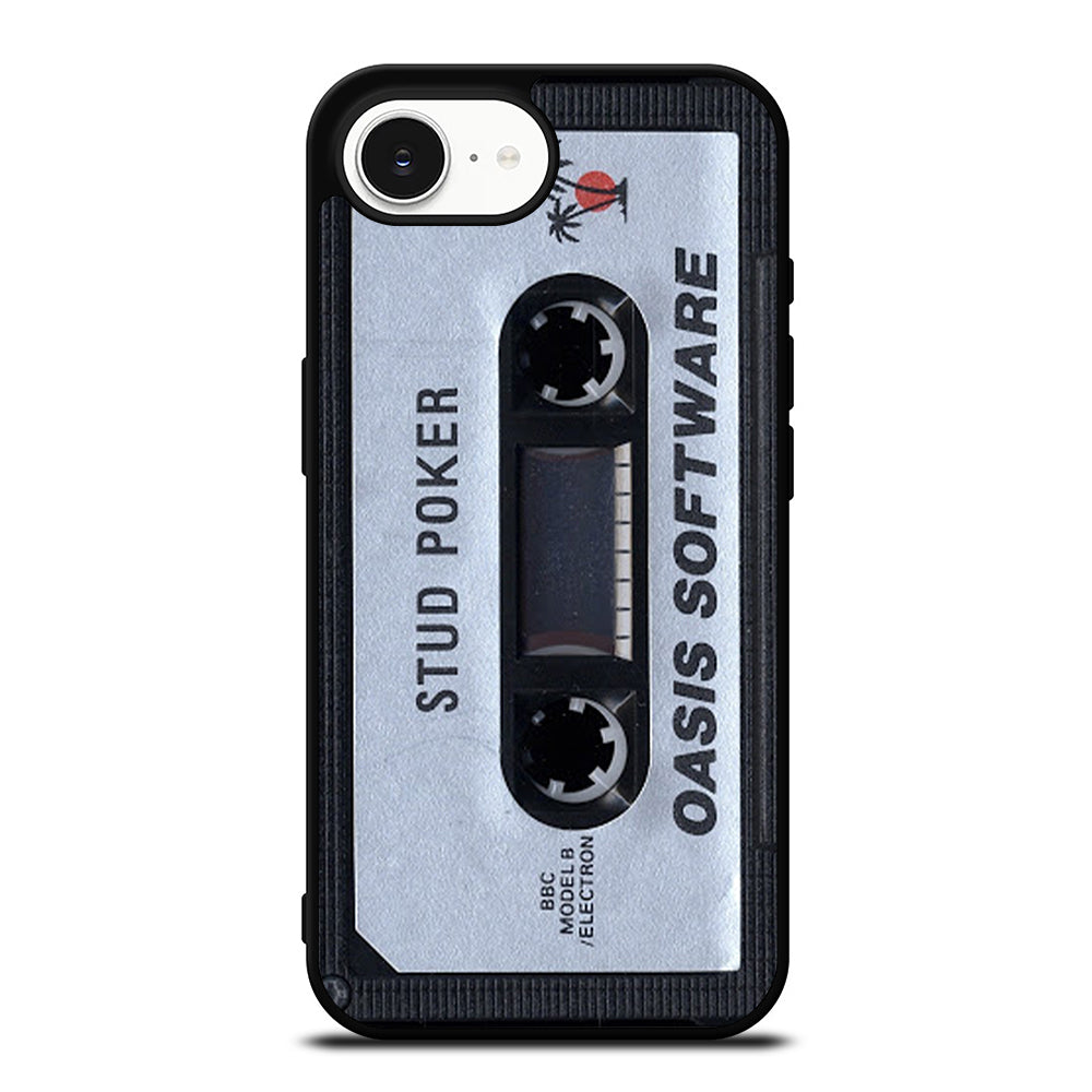 Oasis Cassette Stud Poker iPhone 16e case black TPU silicone rubber protective cover by Casedear