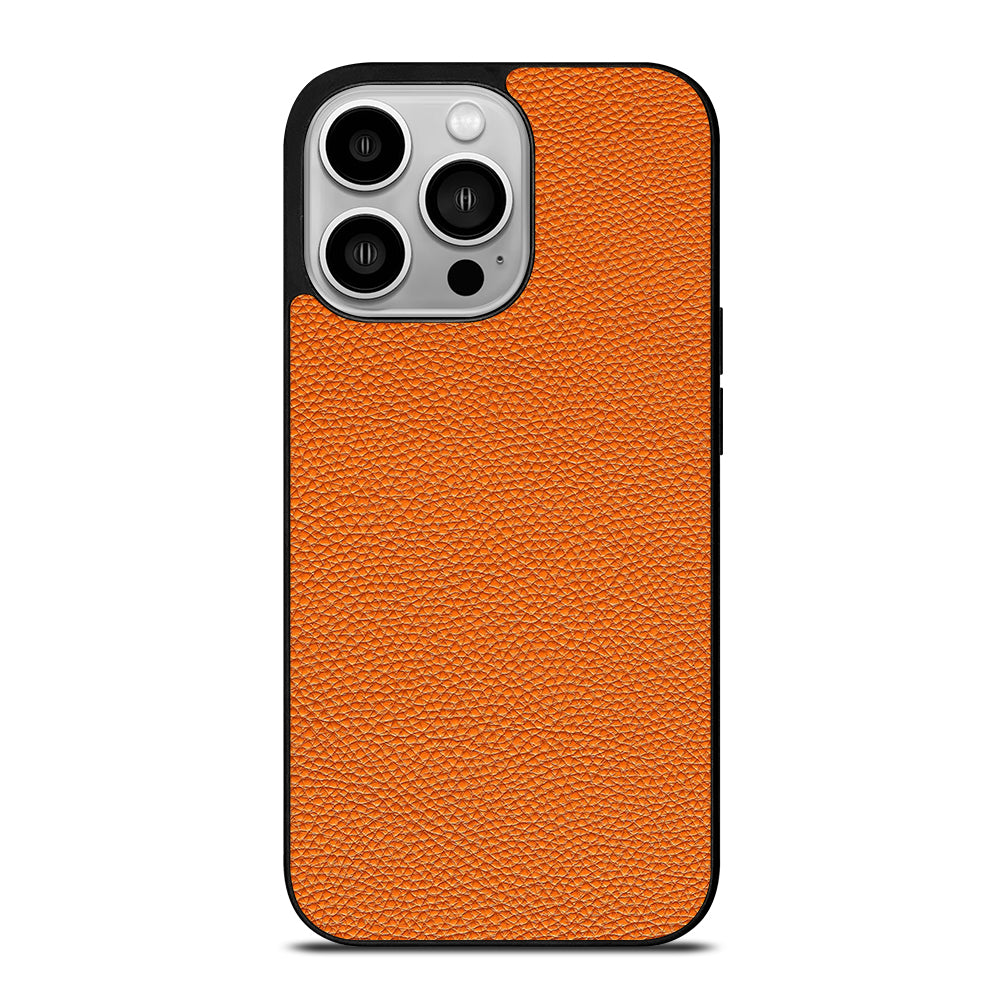 Orange Leather Image iPhone 14 Pro Case