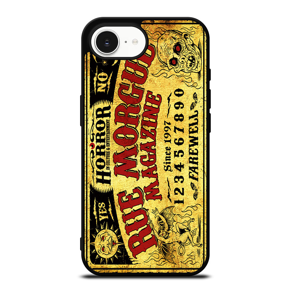 Ouija Board Horror iPhone 16e case black TPU silicone rubber protective cover by Casedear