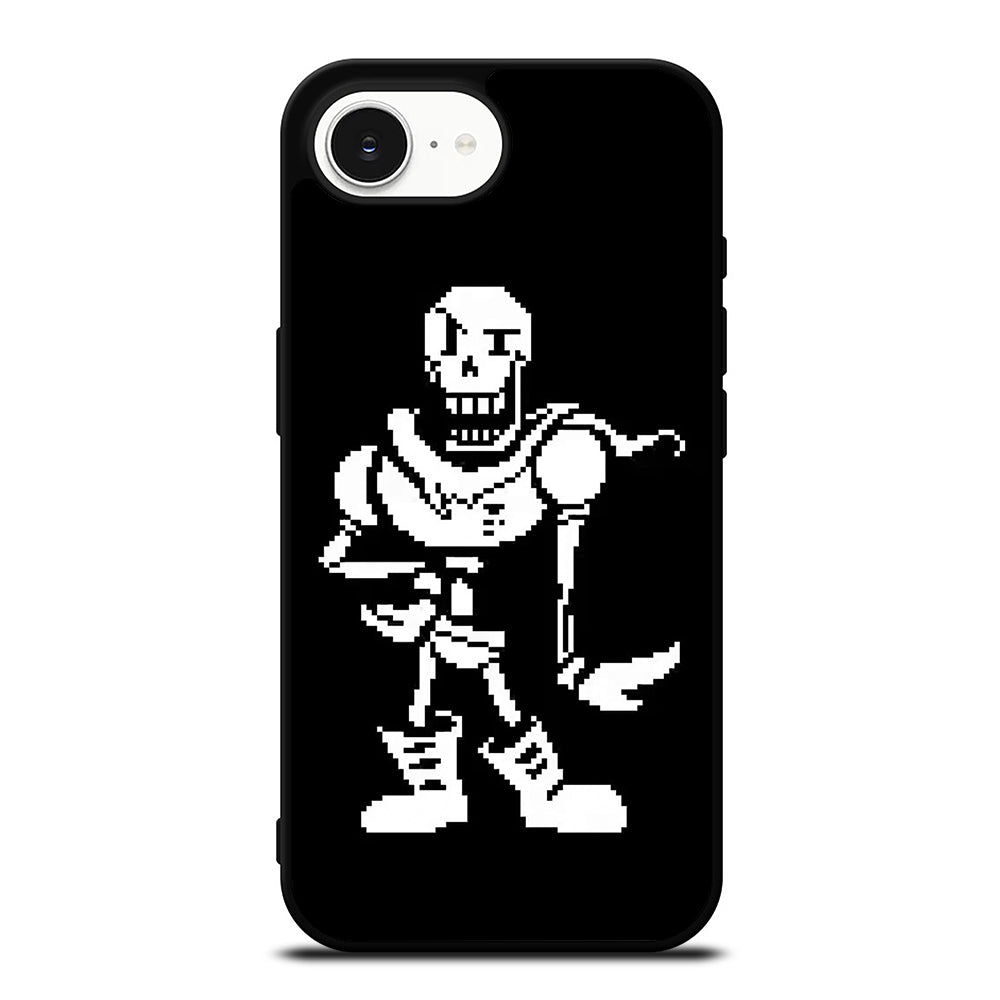 PAPYRUS UNDERTALE MOVIN iPhone 16e case black TPU silicone rubber protective cover by Casedear