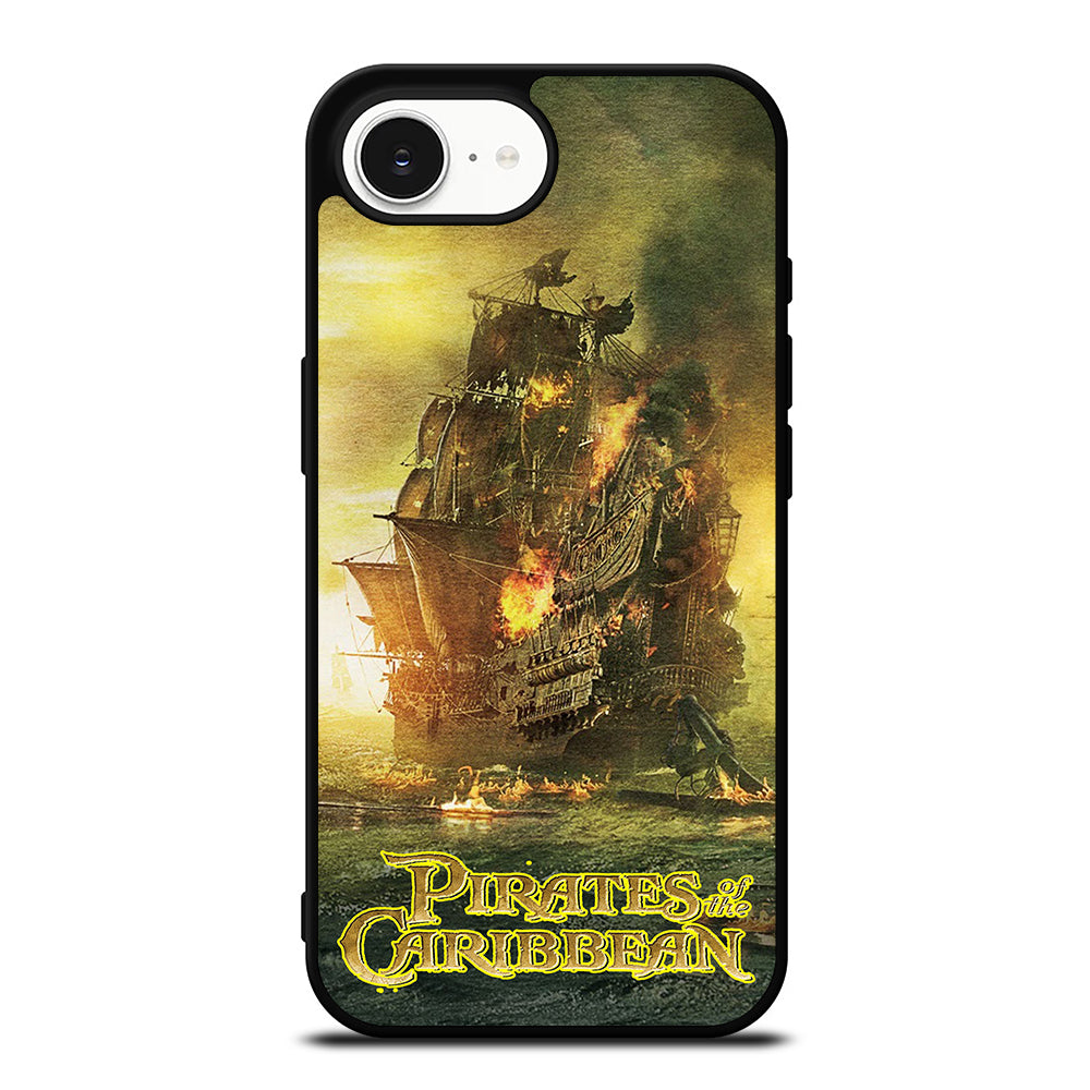 PIRATES OF THE CARIBBEAN WAR iPhone 16e case black TPU silicone rubber protective cover by Casedear