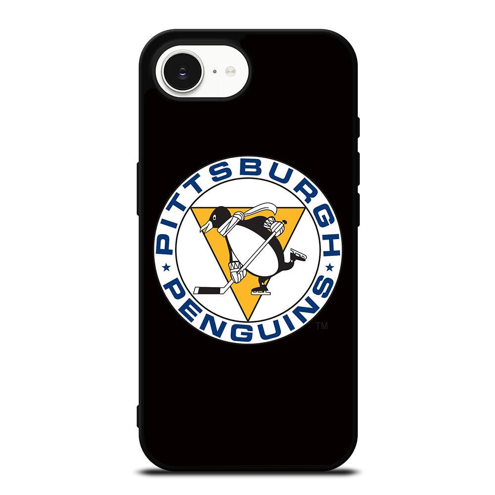 PITTSBURGH PENGUINS LOGO iPhone 16e case black TPU silicone rubber protective cover by Casedear