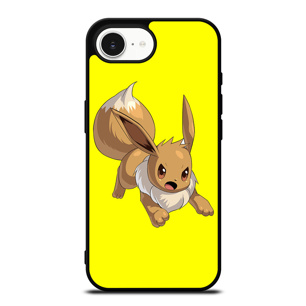 POKEMON EEVEE CONQUEST iPhone 16e case black TPU silicone rubber protective cover by Casedear