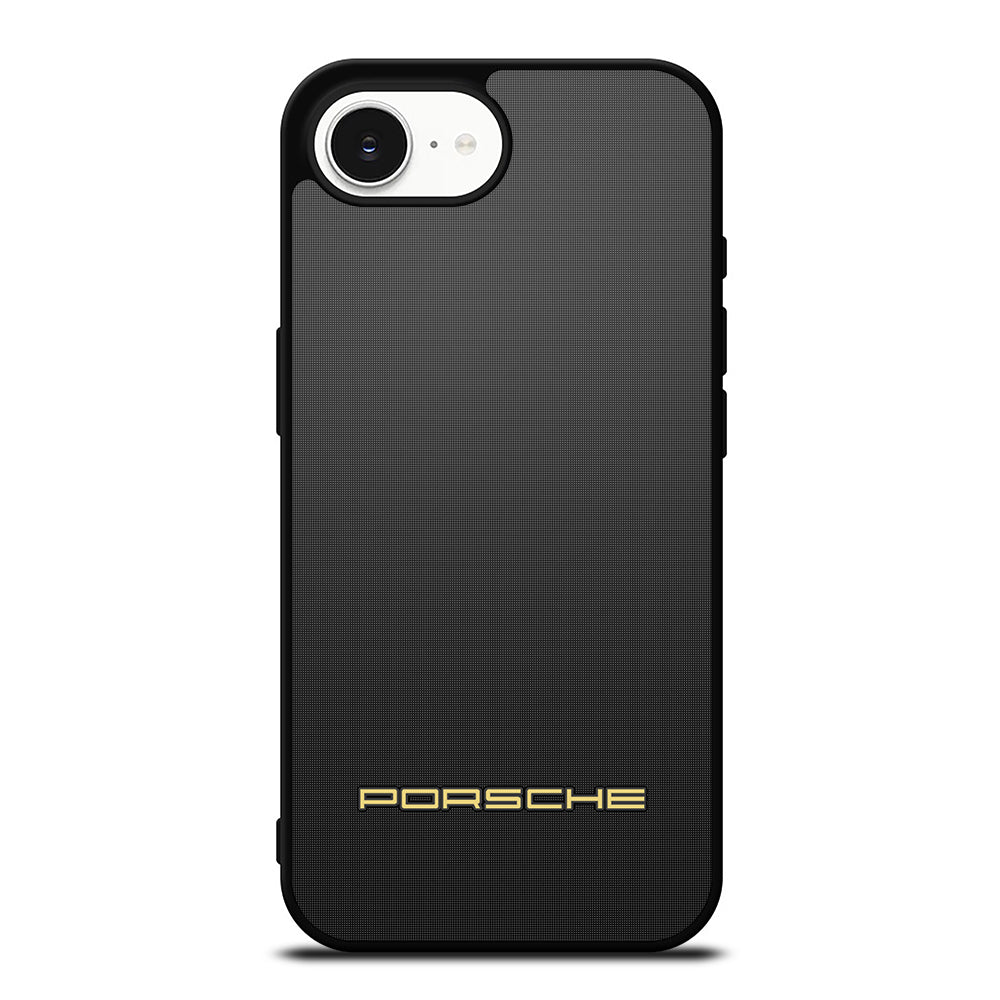Porsche On Bottom iPhone 16e case black TPU silicone rubber protective cover by Casedear