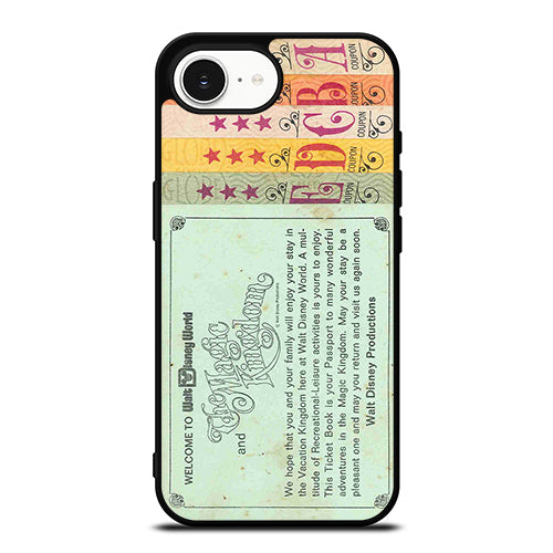 Printed World Disney Ticket iPhone 16e case black TPU silicone rubber protective cover by Casedear