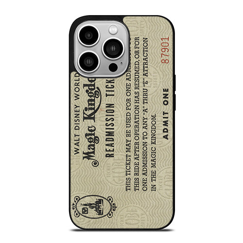 Readmission Ticket Print Walt Disney World iPhone 14 Pro Case
