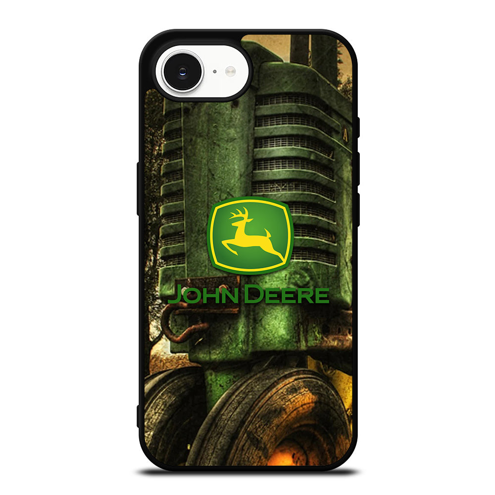 Retro Classic John Deere iPhone 16e case black TPU silicone rubber protective cover by Casedear