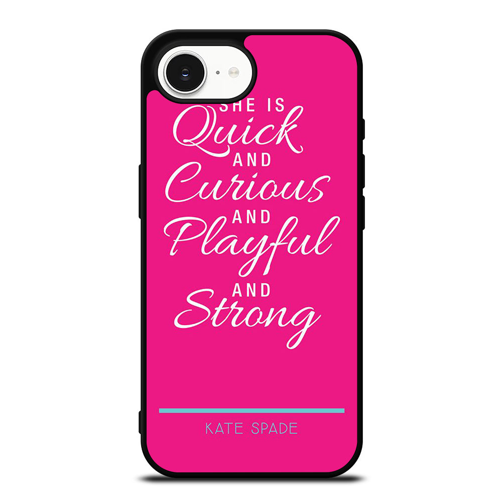 SHE IS KATE SPADE iPhone 16e case black TPU silicone rubber protective cover by Casedear