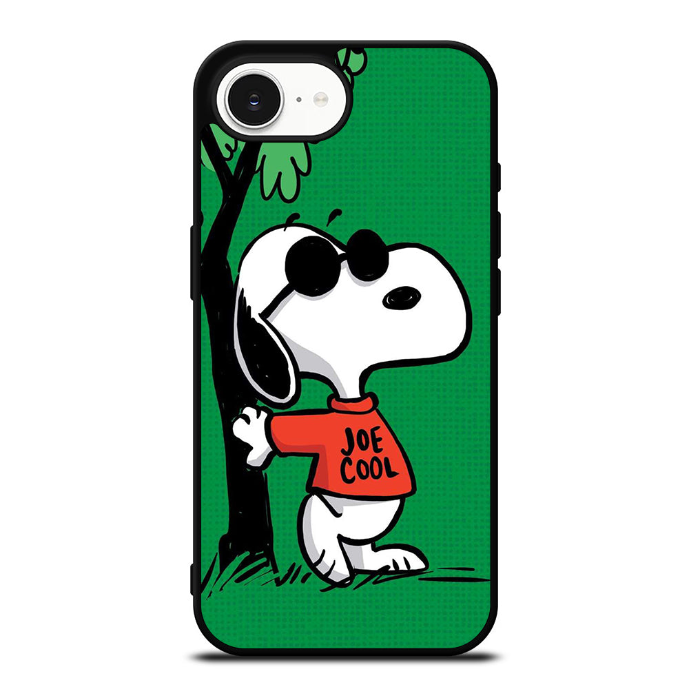 SNOOPY JOE COOL iPhone 16e case black TPU silicone rubber protective cover by Casedear