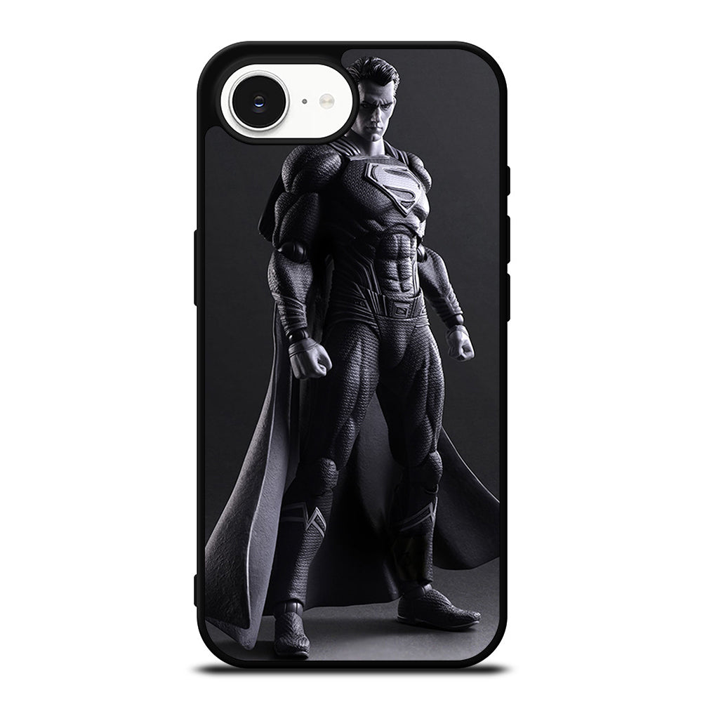 SUPERMAN iPhone 16e case black TPU silicone rubber protective cover by Casedear