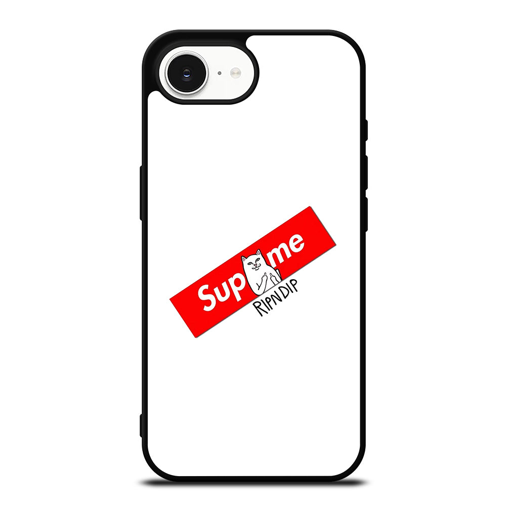 SUP ME RIPNDIP iPhone 16e case black TPU silicone rubber protective cover by Casedear