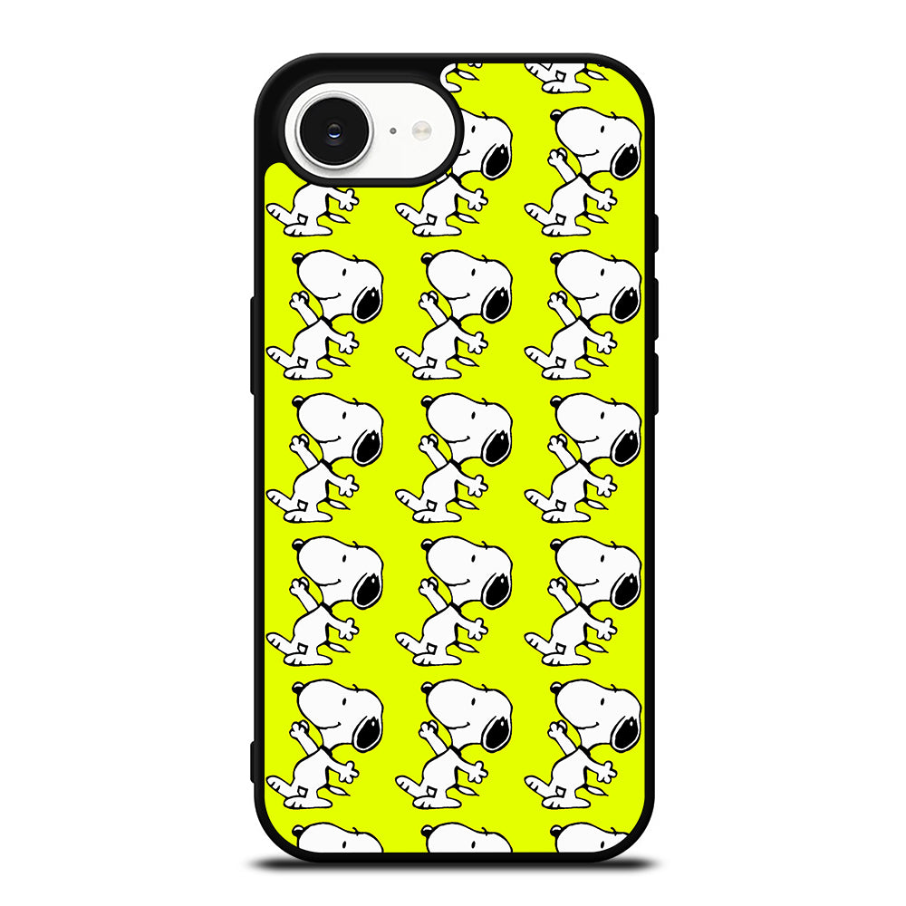 Snoopy Dog iPhone 16e case black TPU silicone rubber protective cover by Casedear