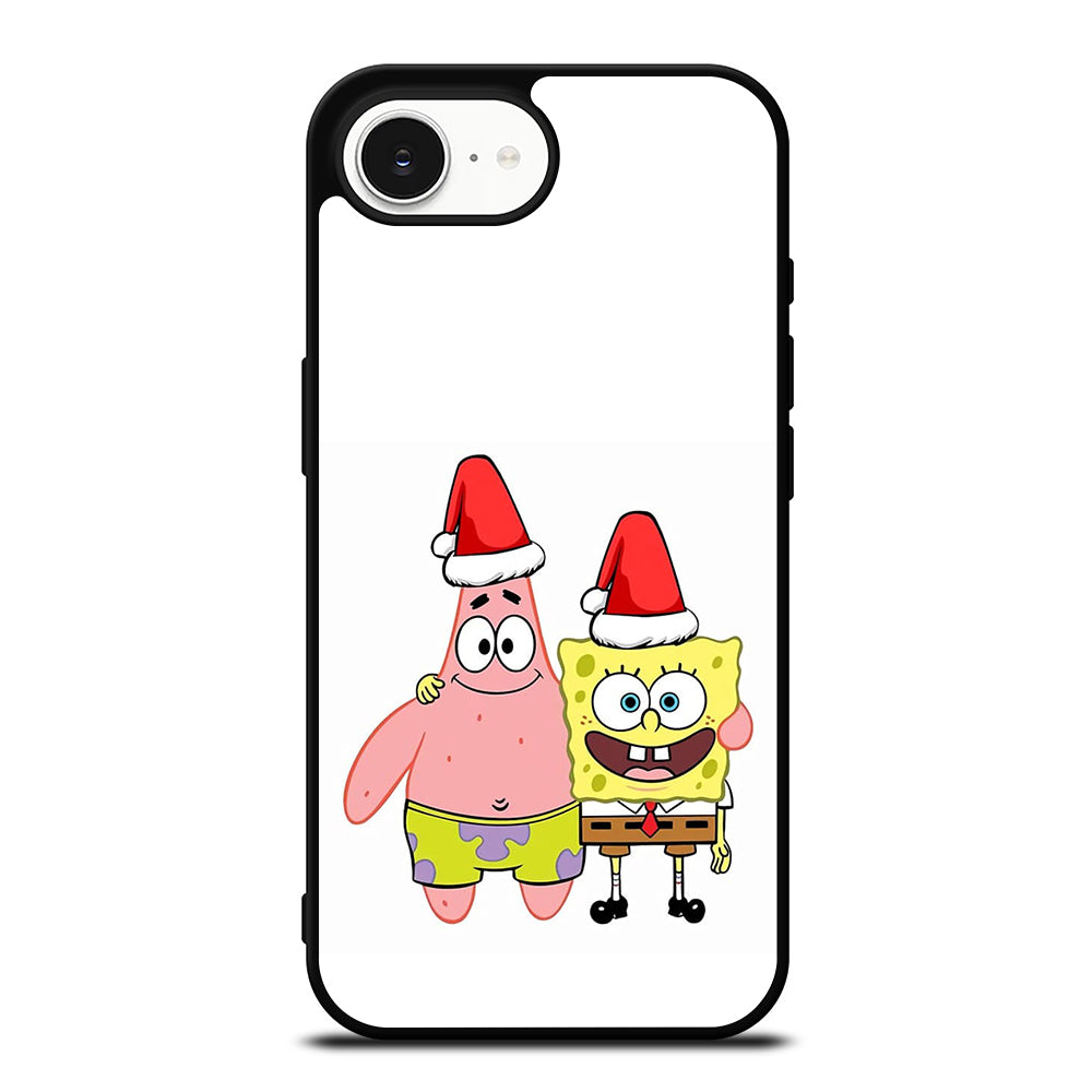 Spongebob n Patric iPhone 16e case black TPU silicone rubber protective cover by Casedear