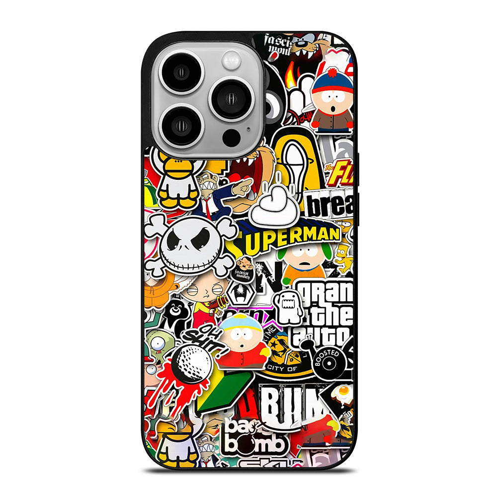Sticker Bomb Collage iPhone 14 Pro Case