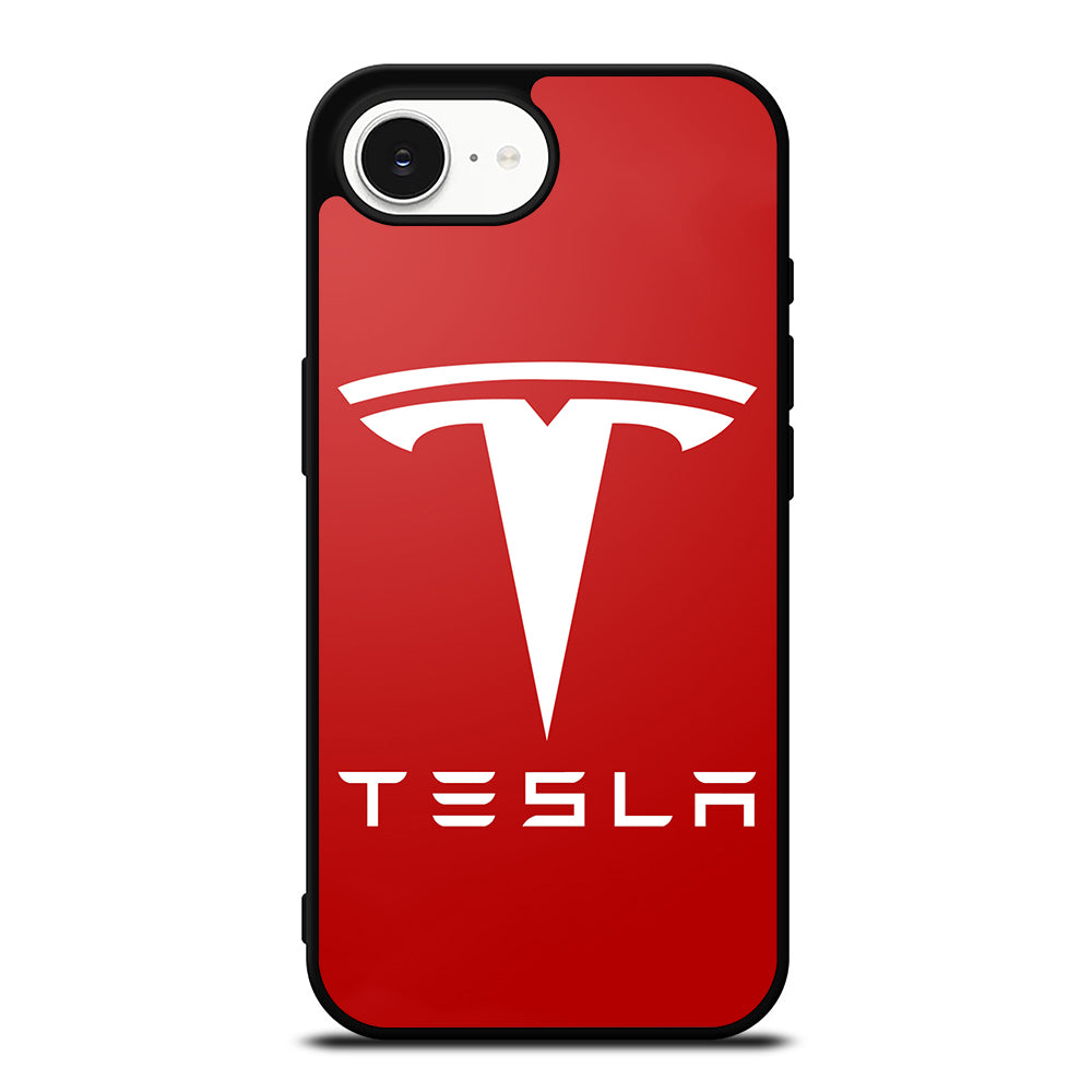 TESLA MOTORS LOGO iPhone 16e case black TPU silicone rubber protective cover by Casedear