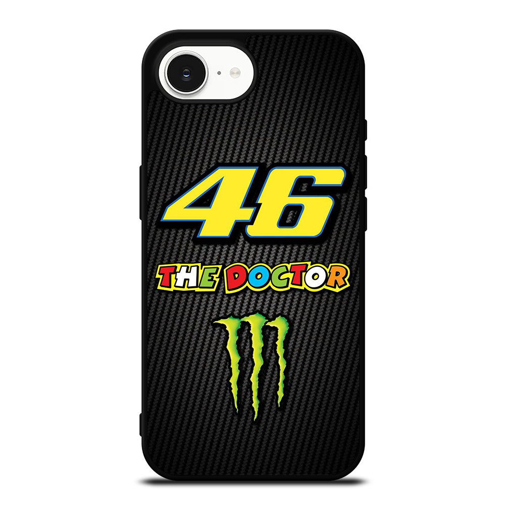 THE DOCTOR VALENTINO ROSSI iPhone 16e case black TPU silicone rubber protective cover by Casedear
