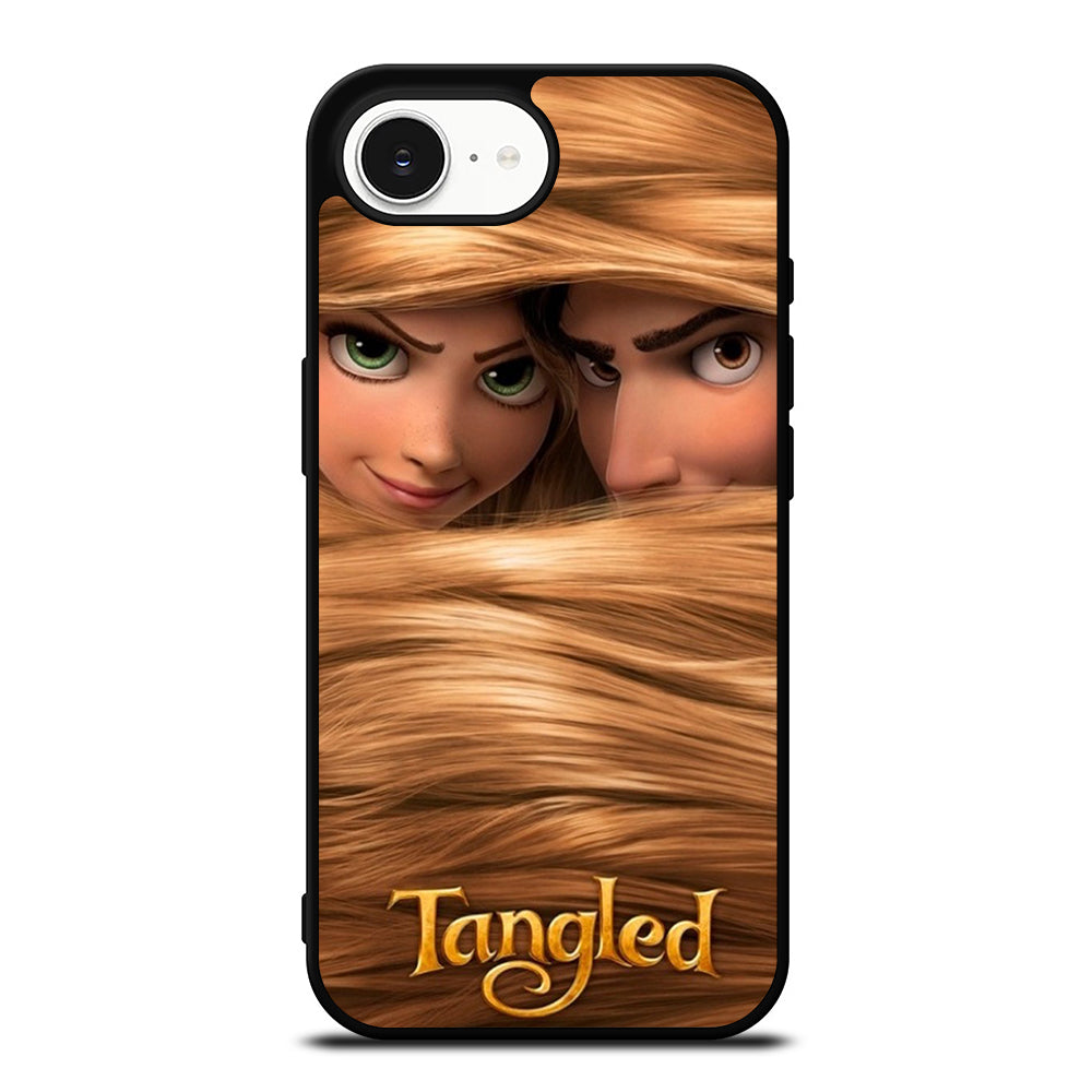 Tangled Rapunzel iPhone 16e case black TPU silicone rubber protective cover by Casedear