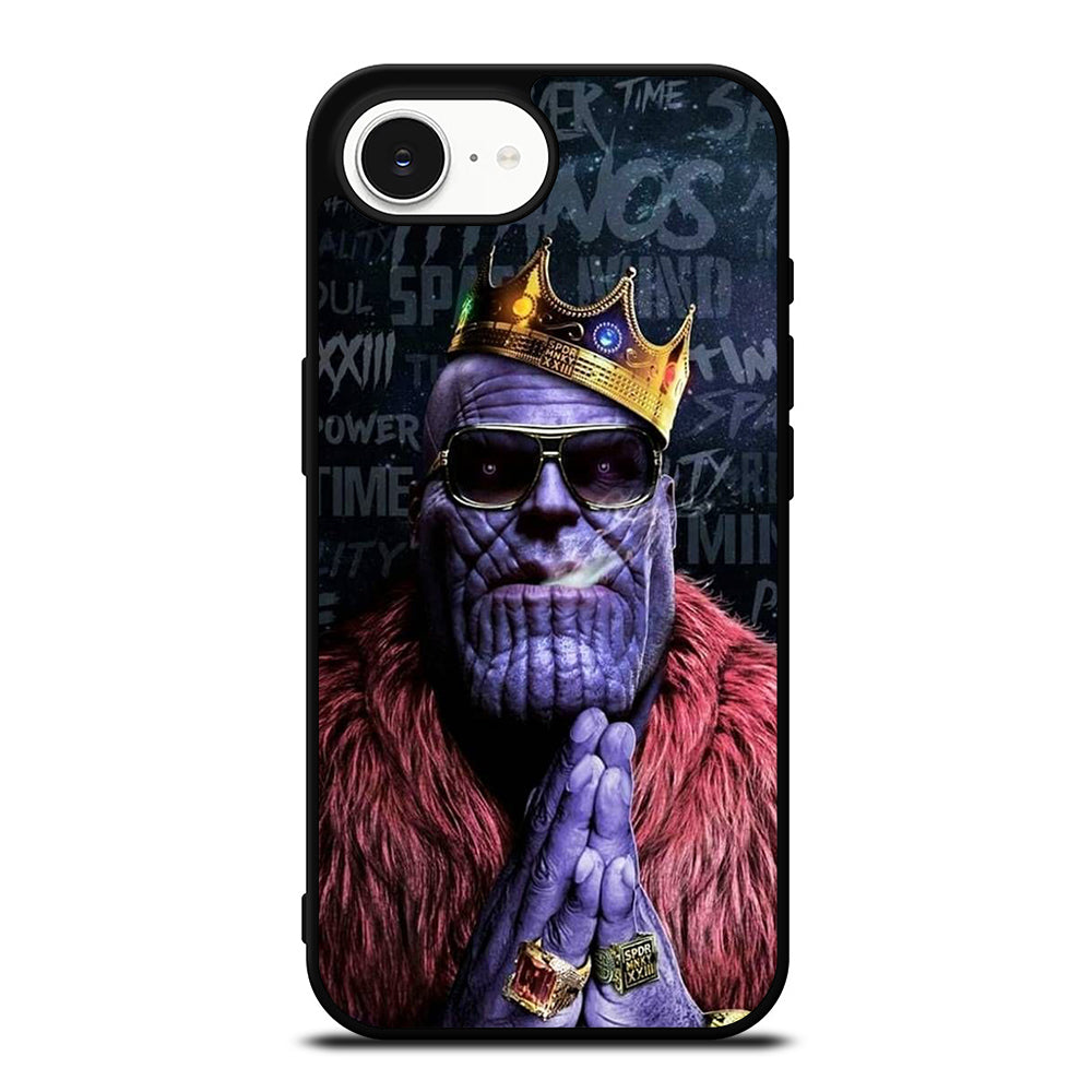 Thanos The King iPhone 16e case black TPU silicone rubber protective cover by Casedear