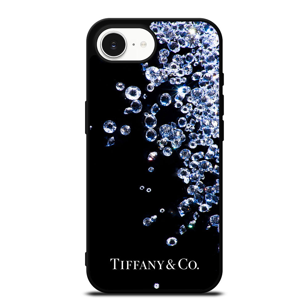 Tiffany And Co Diamonds iPhone 16e case black TPU silicone rubber protective cover by Casedear