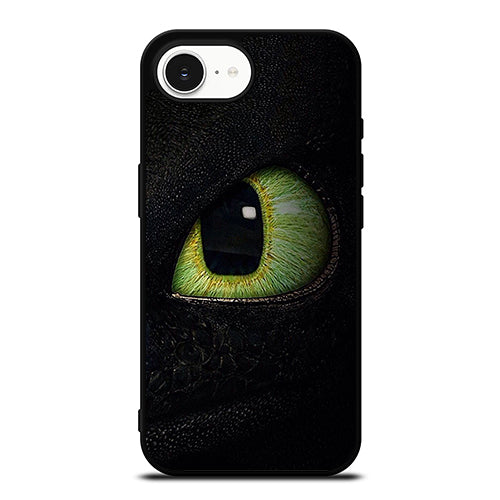 Toothless Dragon Big Eye iPhone 16e case black TPU silicone rubber protective cover by Casedear