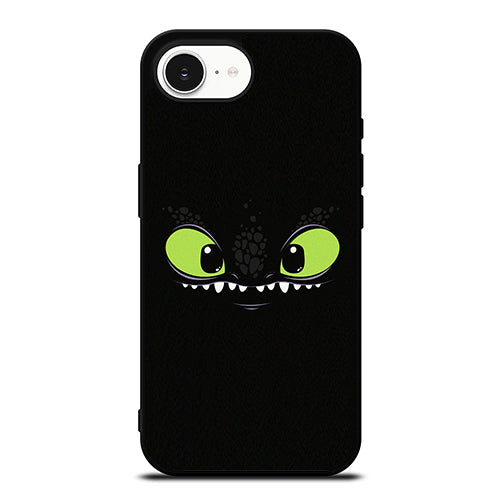 Toothless Dragon Dark Smile iPhone 16e case black TPU silicone rubber protective cover by Casedear