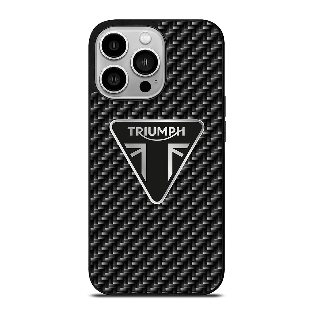 Triumph Motorcycle Carbon Logo iPhone 14 Pro Case