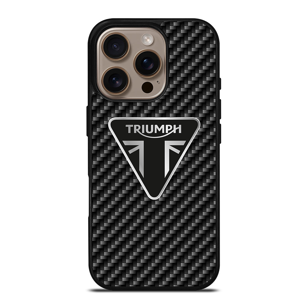 Triumph Motorcycle Carbon Logo iPhone 16 Pro Case