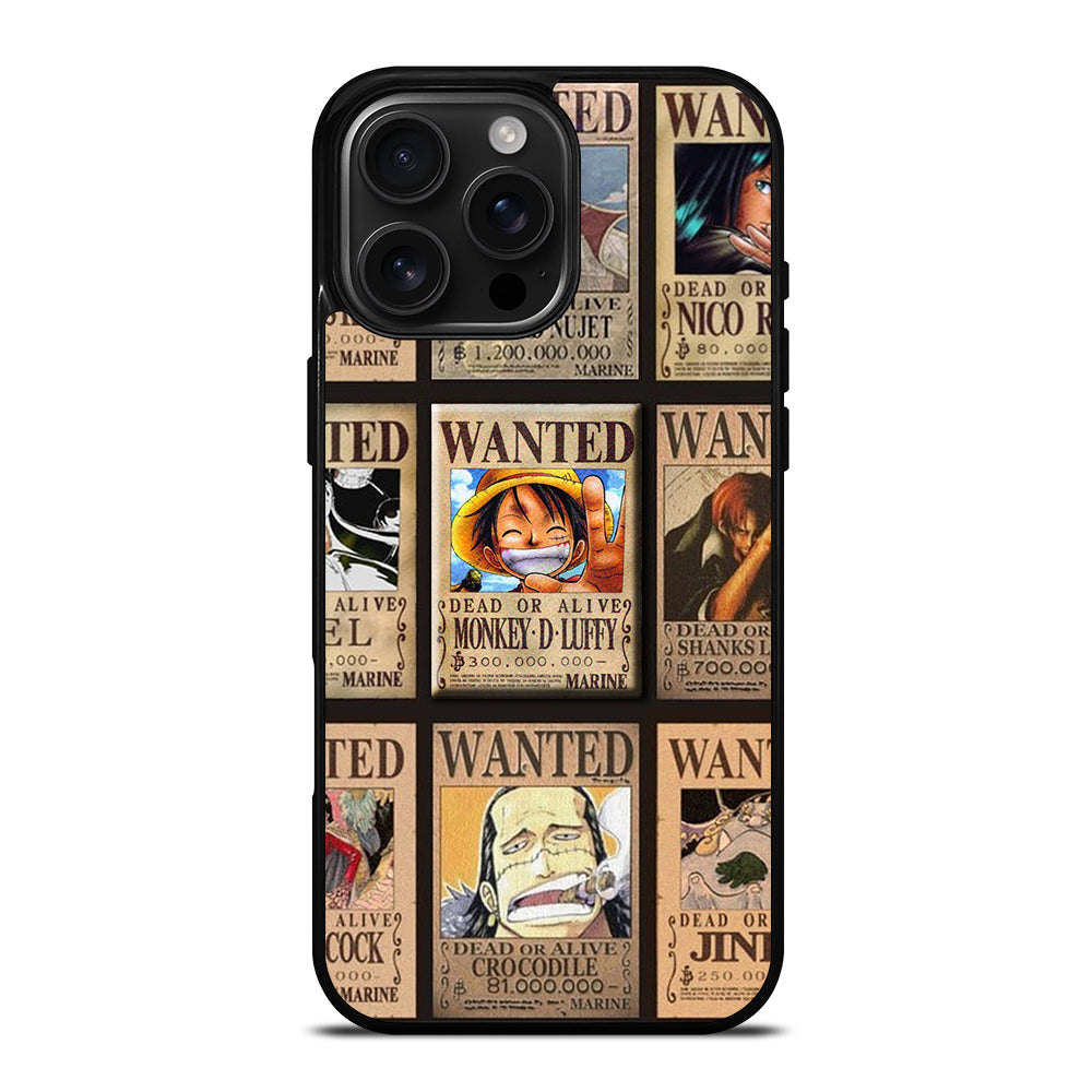 Wanted One Piece Luffy iPhone 16 Pro Max Case