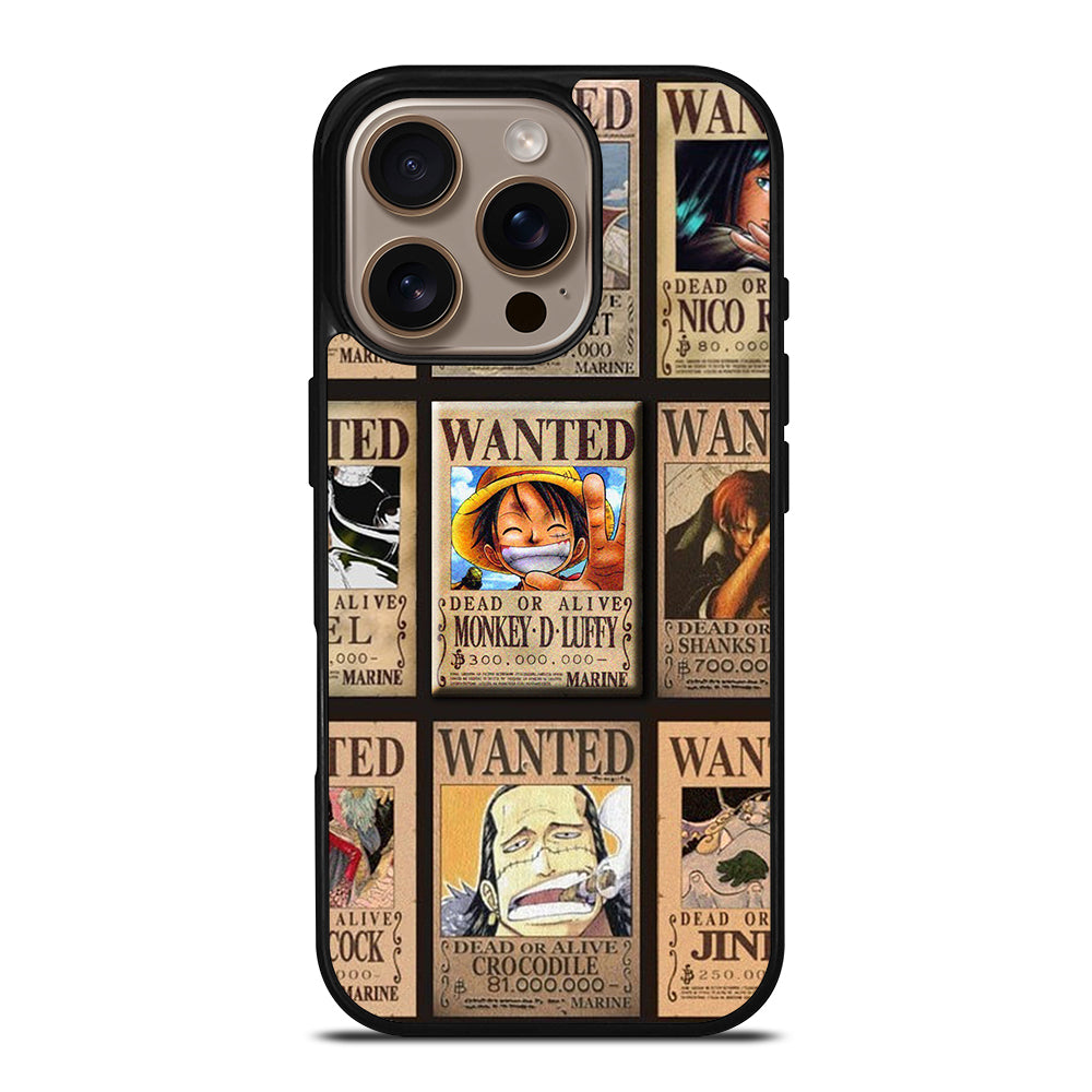 Wanted One Piece Luffy iPhone 16 Pro Case