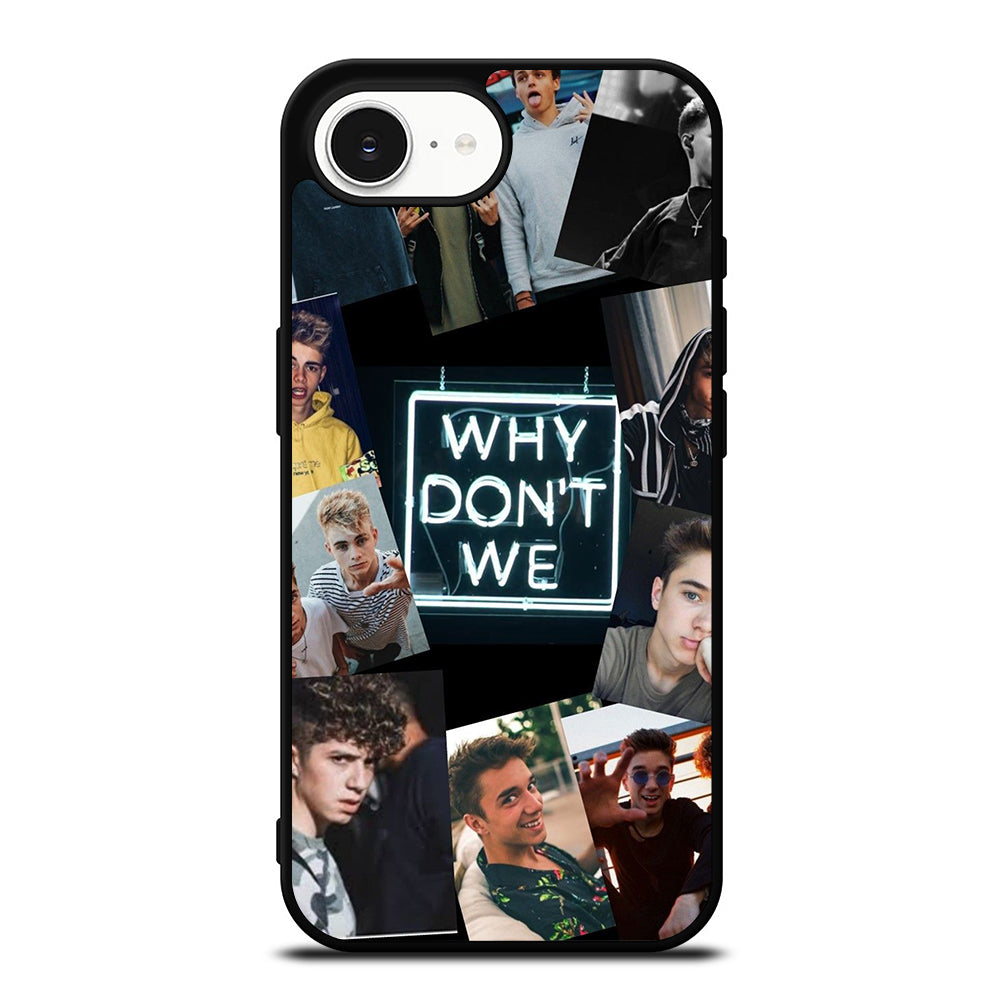 Why Don't We Collage iPhone 16e case black TPU silicone rubber protective cover by Casedear
