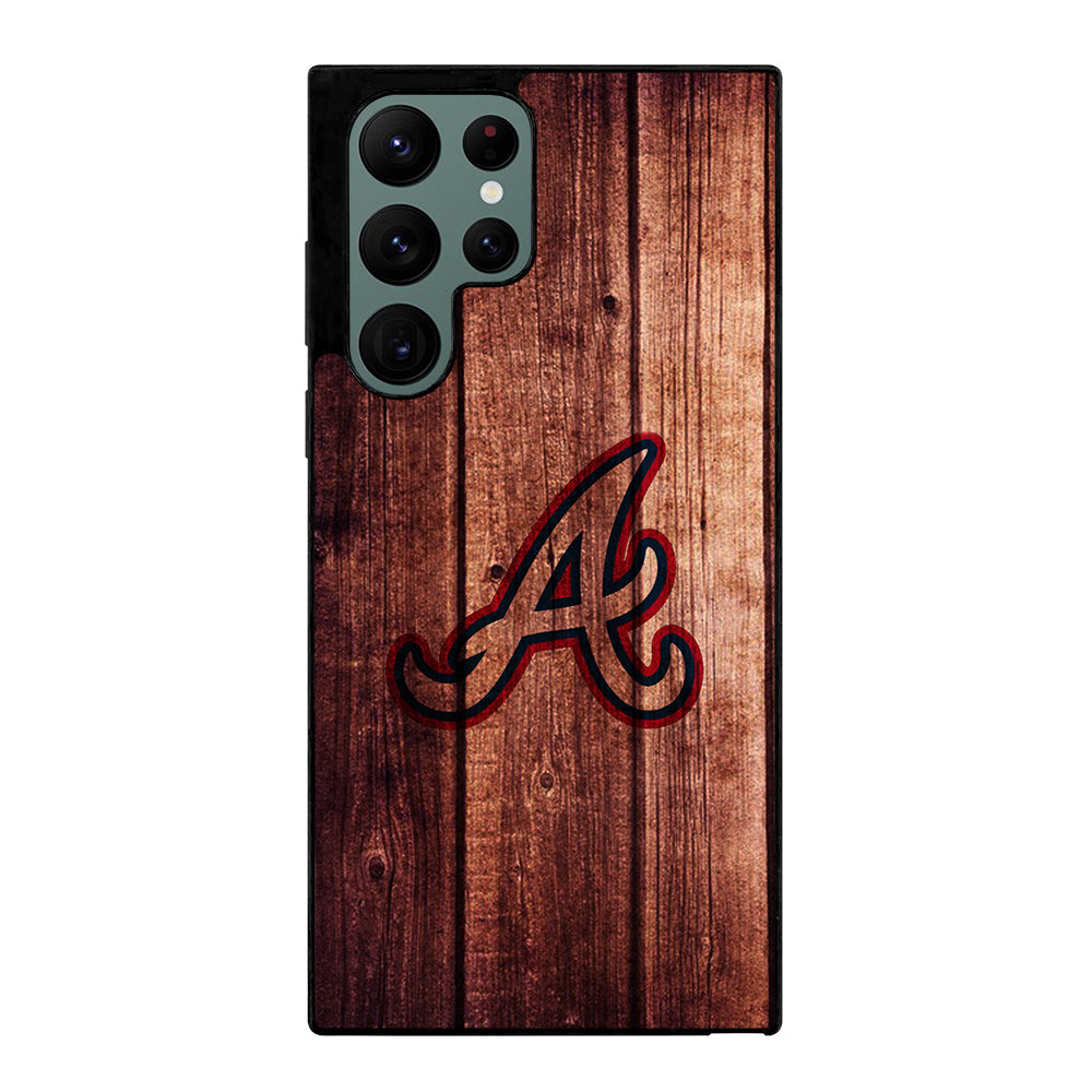 Atlanta Braves Wood Logo Samsung Galaxy S22 Ultra 5G Case